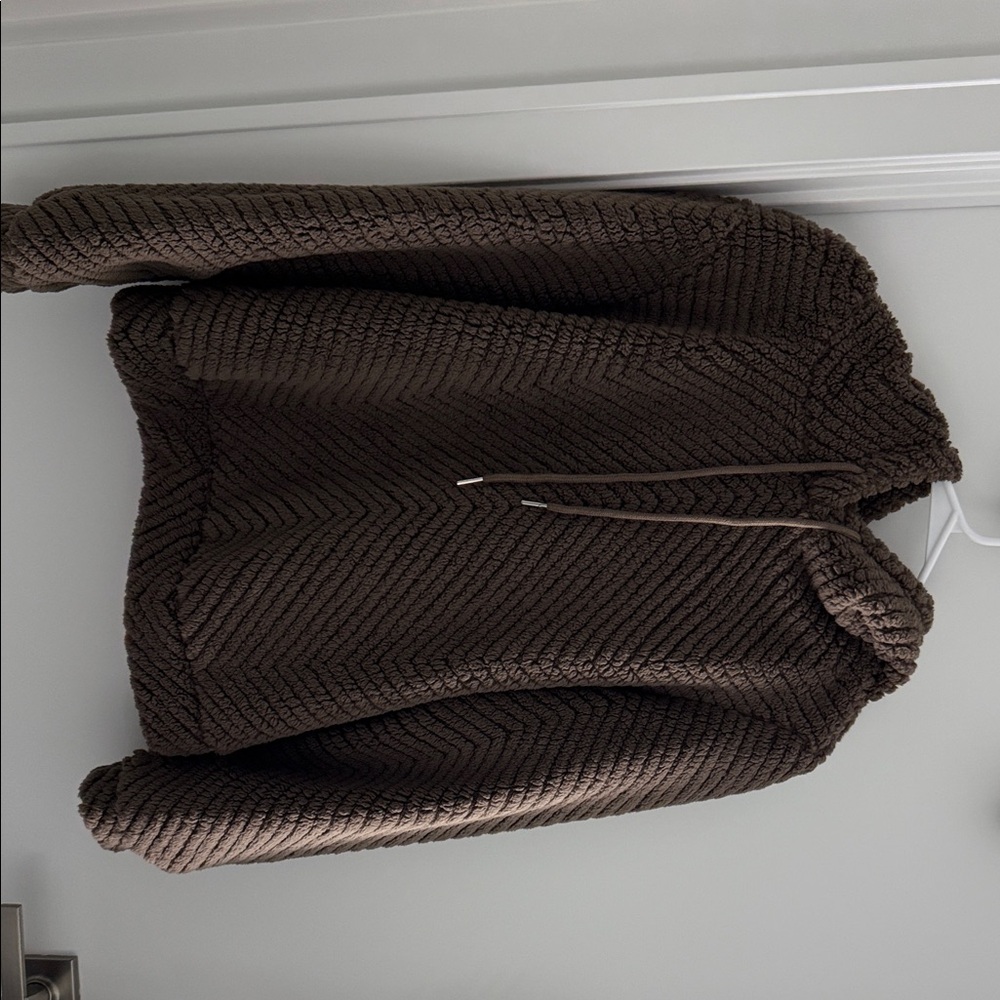 SHEIN Brown Textured Hoodie